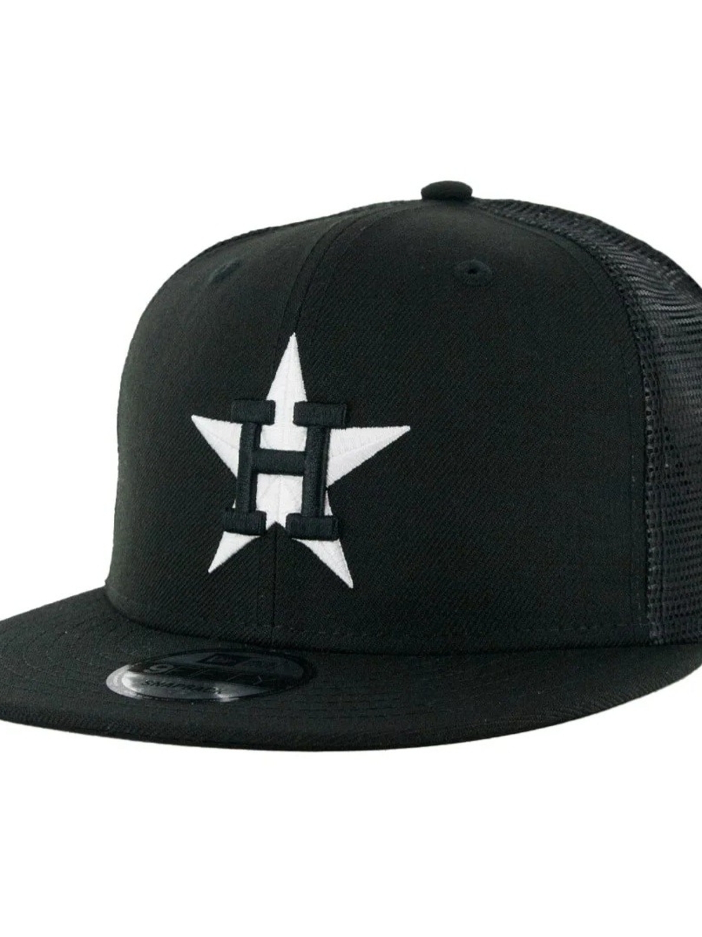 New Era Black Hat with White Star Logo Size 7 3/4